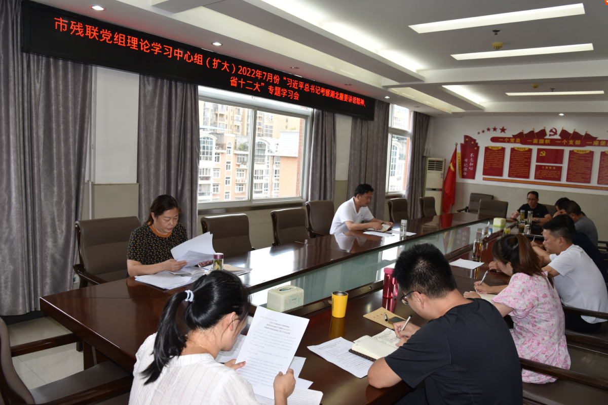 市残联传达学习“习近平总书记考察湖北重要讲话精神、湖北省第十二次党代会精神”